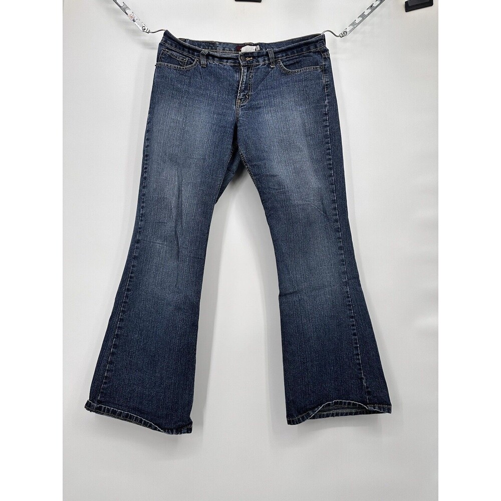 Jordache  Y2K  flare Jeans Womens 13/14 Blue Denim‎ Low Rise Stretch Bootcut Y2K